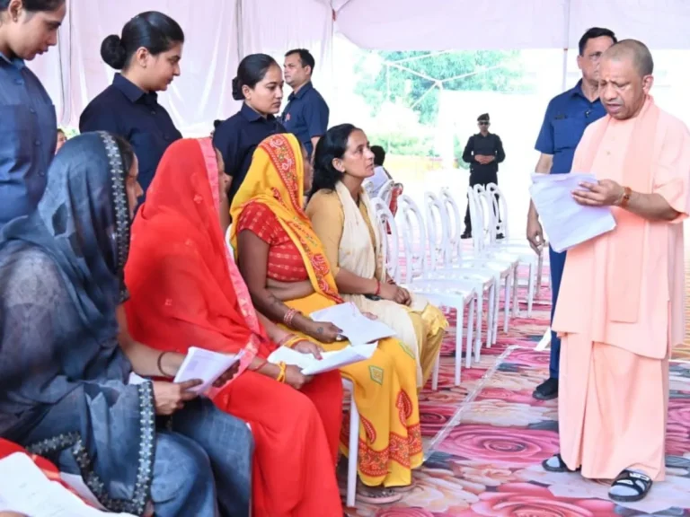 CM Yogi action against land grabbers
